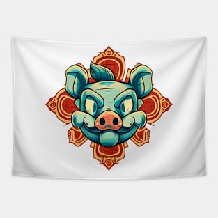 Ornamental piggy face Tapestry