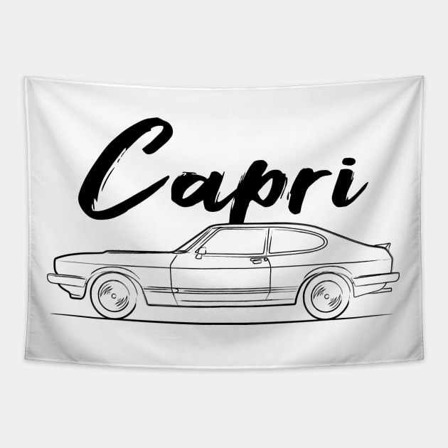 Classic Capri MK3 Racing Legend Tapestry by GoldenTuners