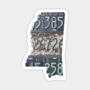Vintage Mississippi License Plates Magnet