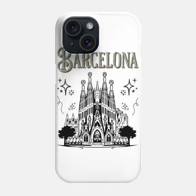 Barcelona Retro Art Phone Case by mieeewoArt