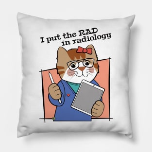 Rad Radiology Cute Cat Pillow