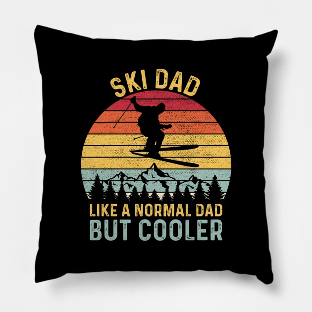 Ski Dad Like a Normal Dad but Cooler Pillow by DragonTees