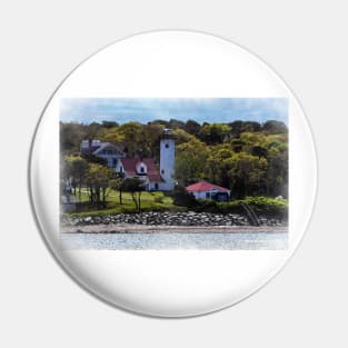 Village Lighthouse Watercolor Pin