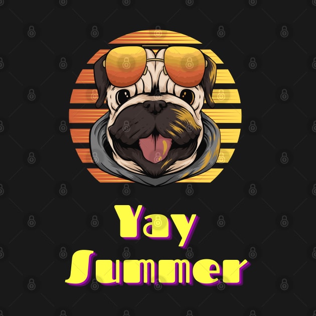 In this picture you see a smiling dog with glasses, who is happy that it's summer and you can go to the beach) by Atom139