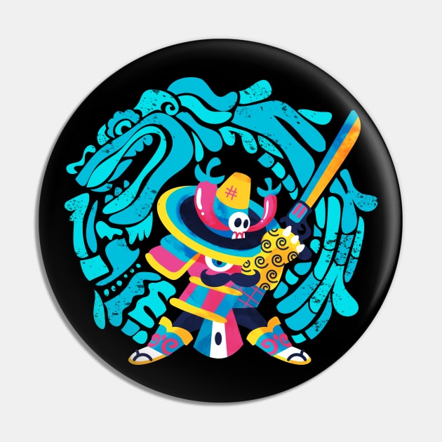 Gunslinger Samurai Bandido Pin by Inkbyte Studios