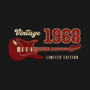 Vintage 1968 Birthday Guitar Lovers 55th Birthday T-Shirt