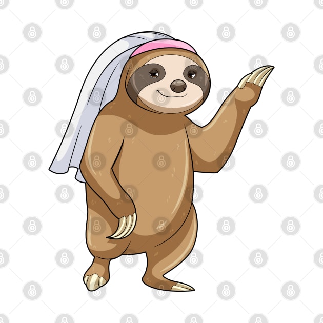 Sloth as Bride with Veil by Markus Schnabel