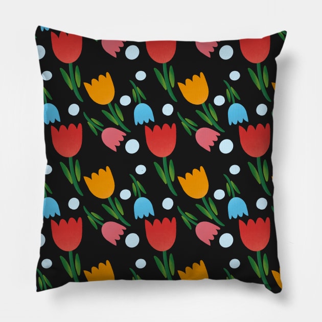 Flower Repeated Pattern Pillow by MarjanShop