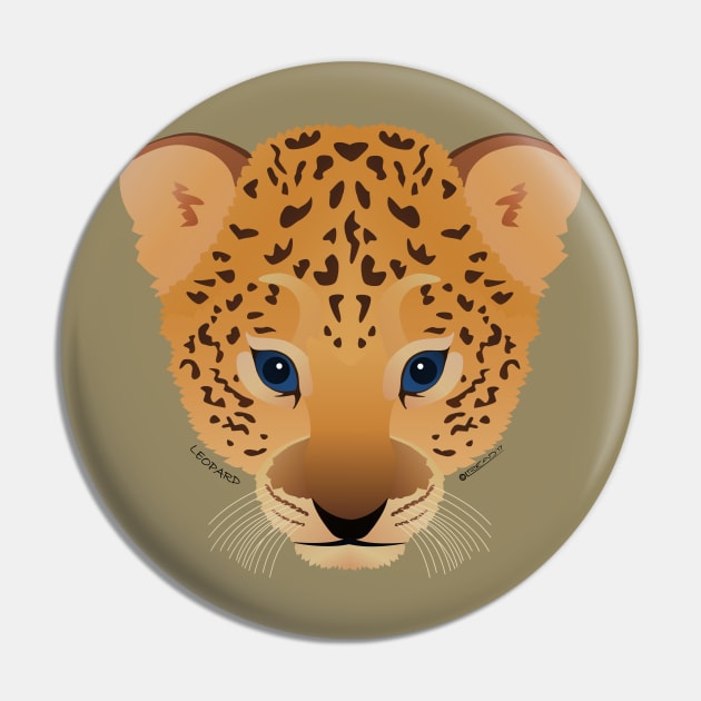 Baby Leopard Face Pin by FunkilyMade