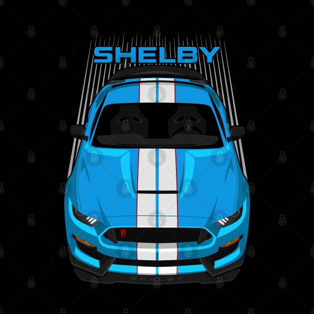 Ford Mustang Shelby GT350R 2015 - 2020 - Grabber Blue - White Stripes by V8social