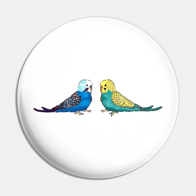 Budgie - blue mutation and Graywing in green line Pin by CMCdoodles