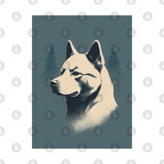 Akita Dog 1 - Japanese Retro Style by nextpensive