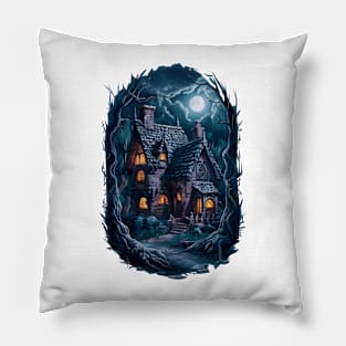 Dark Fantasy Medieval House Pillow