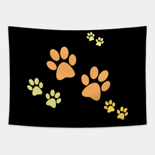 Cute Cat Paw Print Tapestry