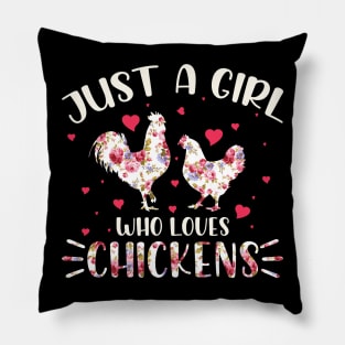 Just A Girl Who Loves Chicken Couple Chicken Funny Pillow