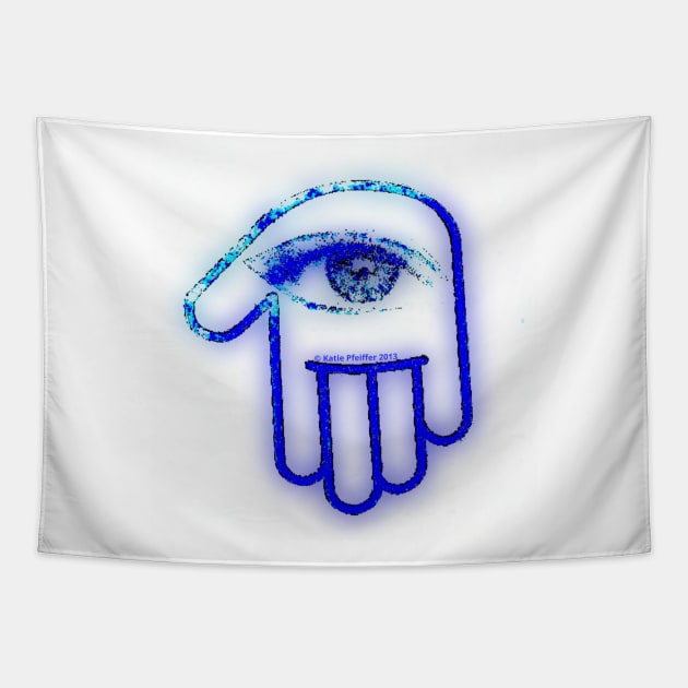 Blue Eyed Hamsa Tapestry by Kater