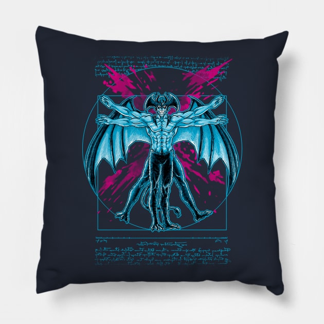 Vitruvian Devil Pillow by Andriu