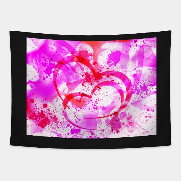 Abstract love hearts Tapestry by RosNapier