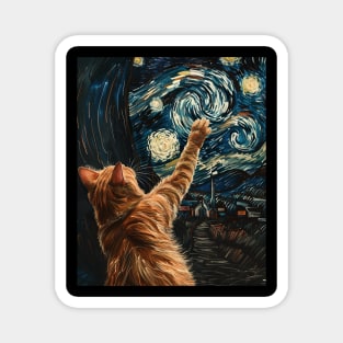 Cat Starry Night Illumination Magnet