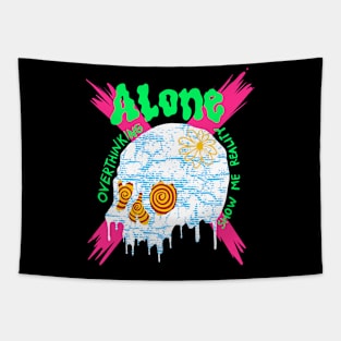 alone skull Tapestry