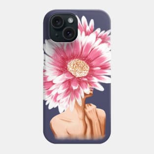 Girl with beautiful flowers instead of a head. Phone Case