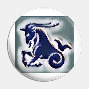 Capricorn in Blue Pin