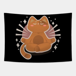 Cute Kawaii Cat Yoga Tapestry