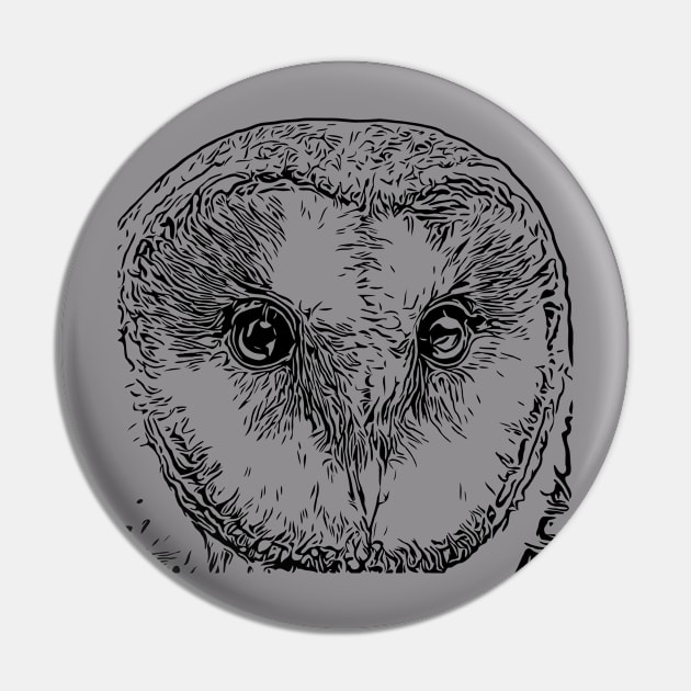 Owl Cute Snowy Comic Style Lineart Pin by Kreisel