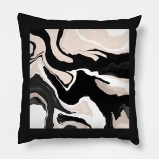 Black and white liquid paint Pillow