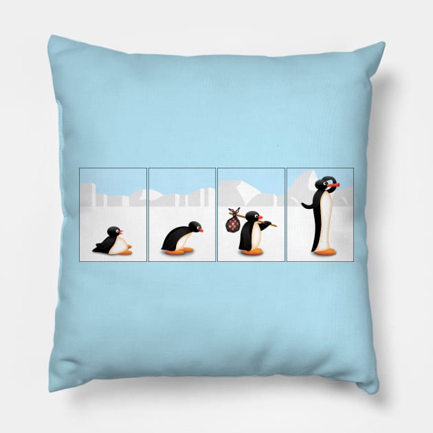 The penguin evolution Pillow by Emporion