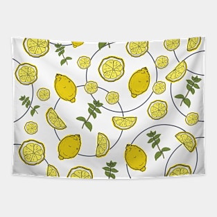 Lemons and Mint Tapestry