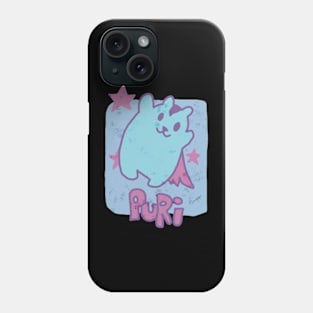 Oshi no Ko or My Star Idol's Child Anime and Manga Characters Aqua Hoshino Neon Distressed T-Shirt Design Puri the Cute Fat Cat in Episode 7 Phone Case