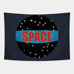 Space stars typography design Tapestry