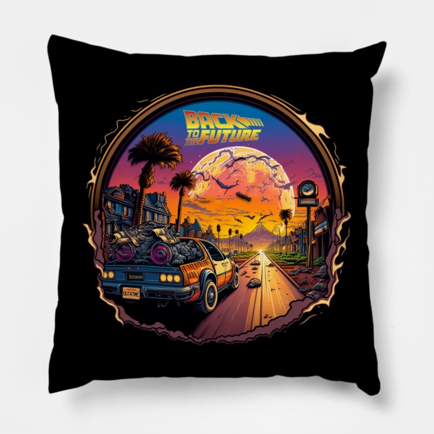 Back to the future Pillow by Buff Geeks Art