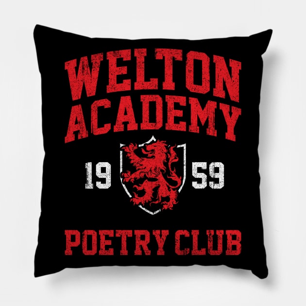 Welton Academy Poetry Club Pillow by huckblade