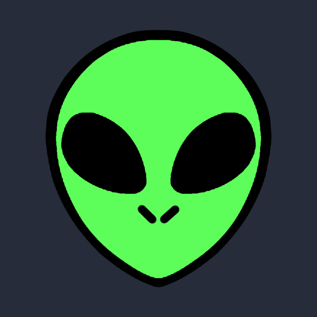 Green Sci-Fi Alien Head by heartcandii