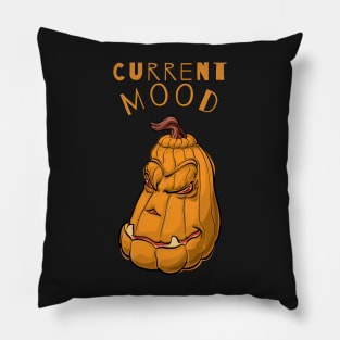 Funny Current Mood Halloween Pumpkin Grumpy Face Gifts Pillow