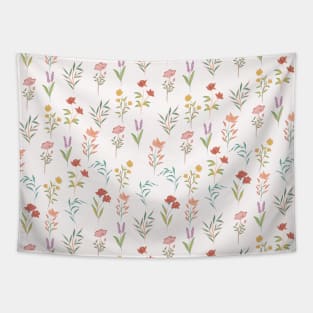 Colorful Modern Dainty Wildflower Pattern Tapestry