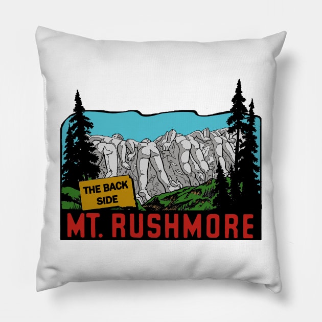 Funny Mt. Rushmore Backside Decal Pillow by zsonn