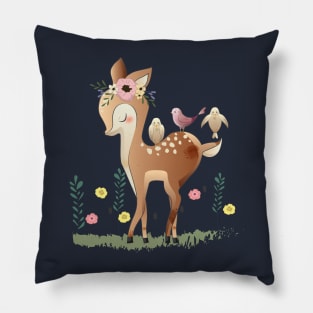 cute little deer with his friend Pillow