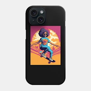 Retro Female Skateboarder Phone Case