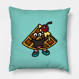 Waffling Waffle character Pillow