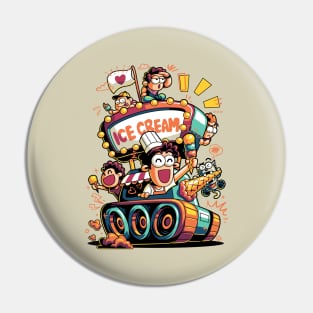 Make Ice Cream Not War Pin