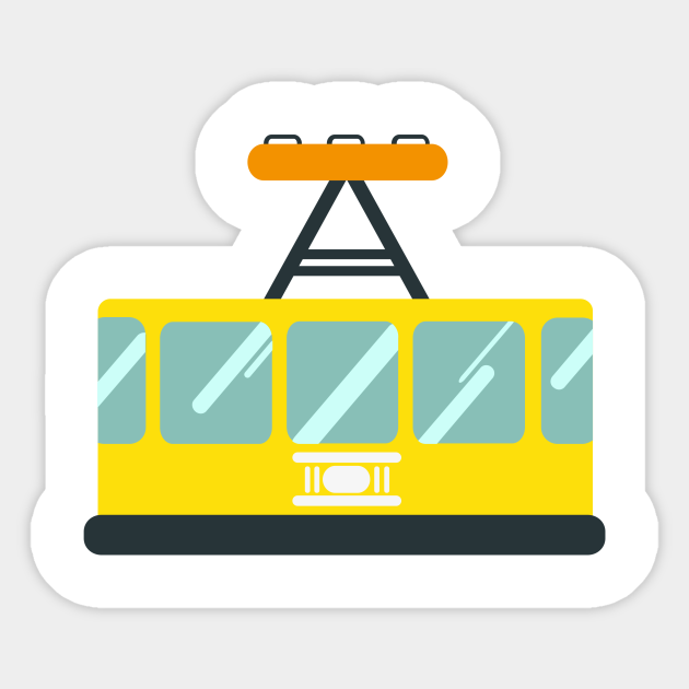 Cable Car Funny Nursery Cartoon Drawing Design - Cable Car - Sticker | TeePublic Cable Car Funny Nursery Cartoon Drawing Design - Cable Car - Sticker | TeePublic