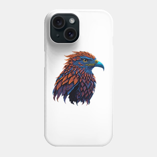 Vibrant Neon Vector Eagle Art Phone Case by AxAr