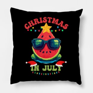 Christmas in July - Watermelon Wearing Sunglasses Pillow