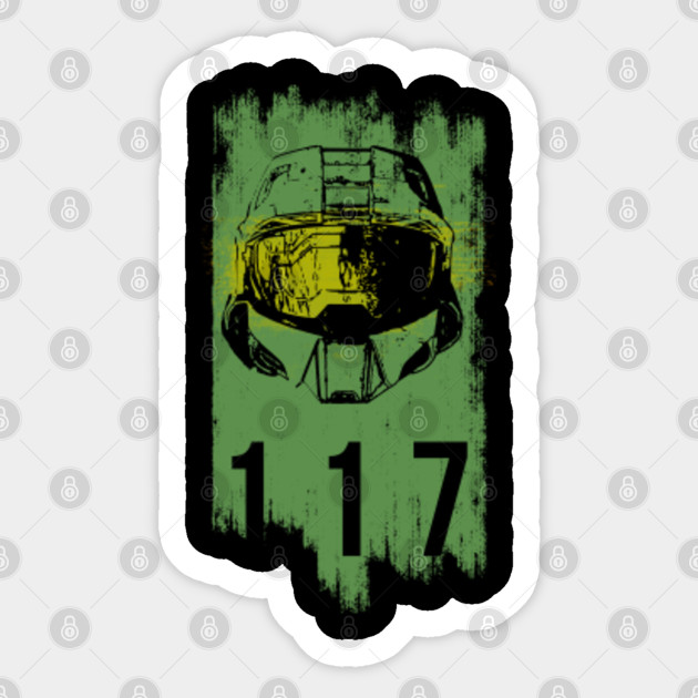 117 distressed - Halo - Sticker