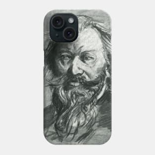 Johannes Brahms - charcoal portrait Phone Case