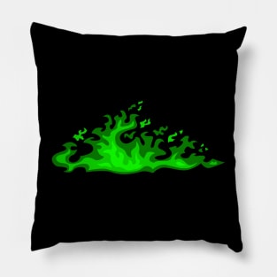 Wide Green Flames Pillow