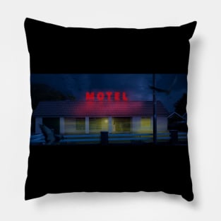 A Girl and Motel in Night Pillow